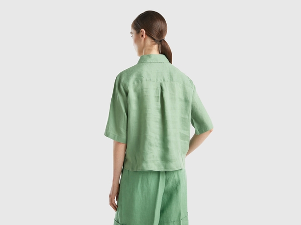 United colors of Benetton Льняная рубашка с коротким рукавом Benetton