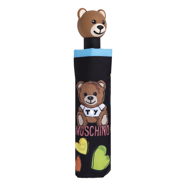 Moschino Зонт складной Moschino 8587-OCA Hearts and Bear Black