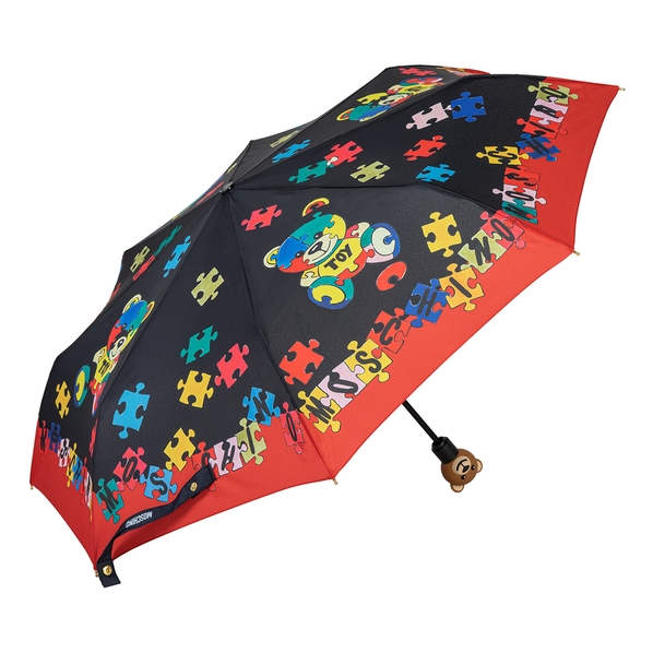 Moschino Зонт складной Moschino 8057-OCA Puzzle bears Black