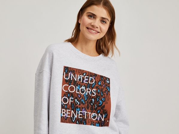United colors of Benetton Свитшот с фантазийным принтом Benetton