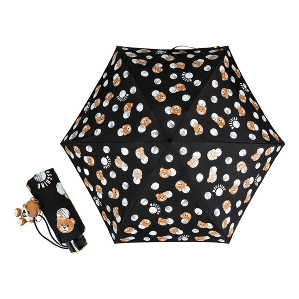 Moschino Зонт складной Moschino 8202-superminiA Pois and Bears Black