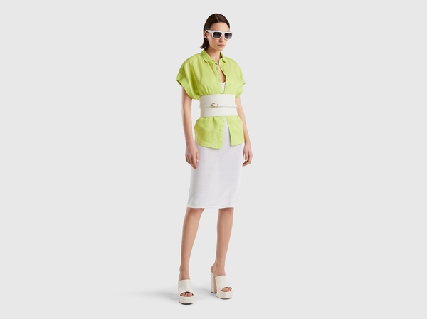 United colors of Benetton Льняная рубашка с коротким рукавом Benetton