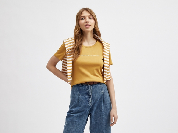 United colors of Benetton Футболка с логотипом из 100% хлопка Benetton