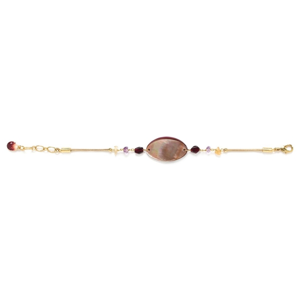 Nature Bijoux Браслет Nature Bijoux, Grenadine, аметист, гранат, цитрин, перламутр, NB23.1-13-42793