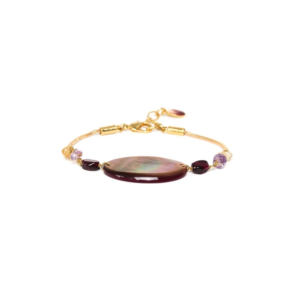 Nature Bijoux Браслет Nature Bijoux, Grenadine, аметист, гранат, цитрин, перламутр, NB23.1-13-42793