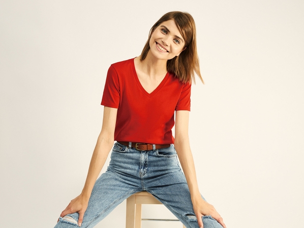 United colors of Benetton Футболка с V-образным вырезом Benetton