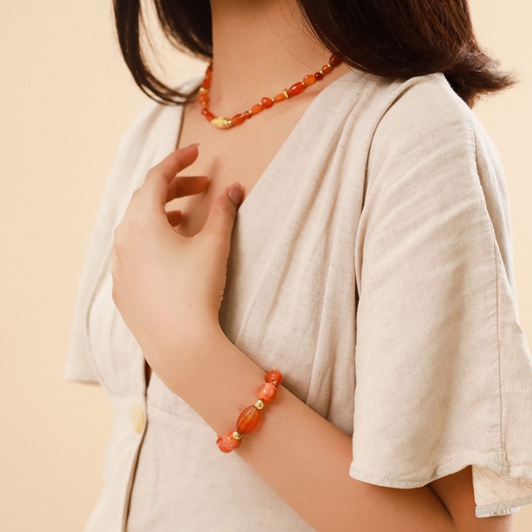 Nature Bijoux Браслет Nature Bijoux, Agate, стрейч, с огненным агатом, NB23.1-13-42880