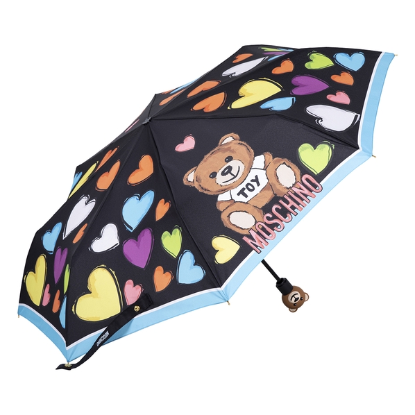 Moschino Зонт складной Moschino 8587-OCA Hearts and Bear Black