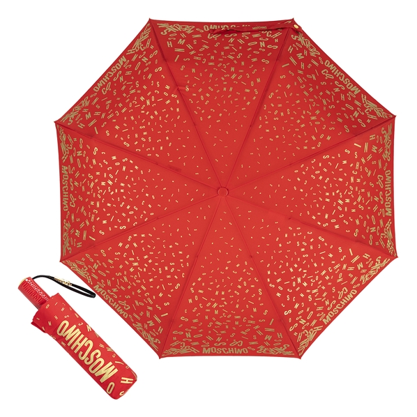 Moschino Зонт складной Moschino 8610-OCC Golden Letters Red