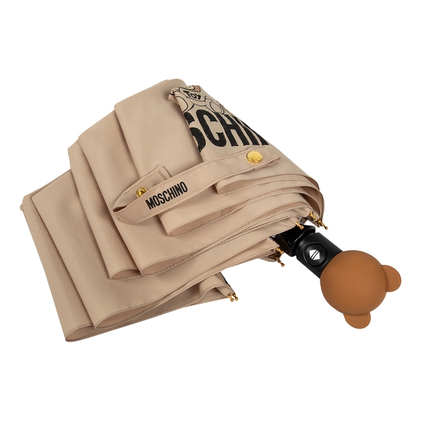 Moschino Зонт складной Moschino 8061-OCD Scribble bear Dark beige