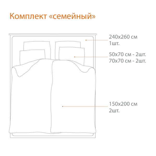 Borascotton Комплект постельного белья семейный Borascotton Vito