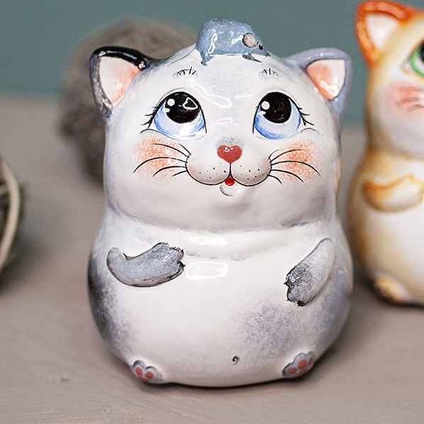 Ярославская Керамическая Мануфактура Елочная игрушка Ярославская Керамическая Мануфактура Животные. Пухлик Кот серый