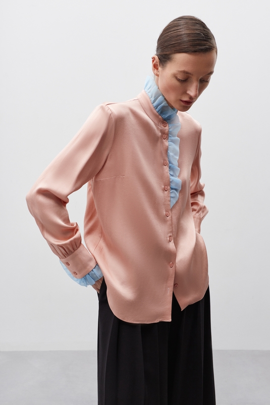FASHION REBELS Розовая блуза с органзой