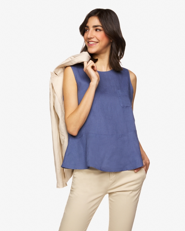 United colors of Benetton Блуза с баской из 100% льна Benetton