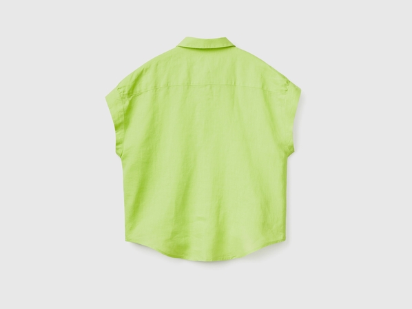 United colors of Benetton Льняная рубашка с коротким рукавом Benetton