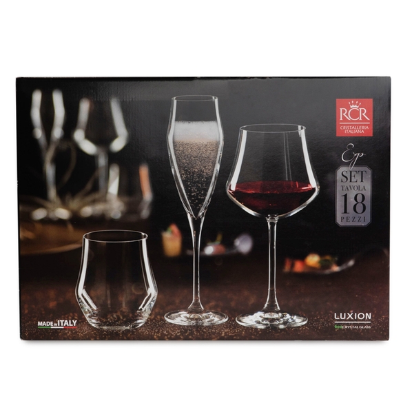 RCR Cristalleria Italiana Набор бокалов из 18 предметов RCR Cristalleria Italiana Ego Black Edition