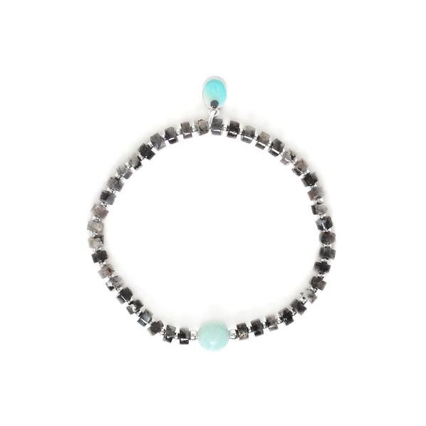 Nature Bijoux Браслет Nature Bijoux, Ko tao, стрейч, с лабрадоритом,амазонитом,эмаль, NB23.1-13-42872