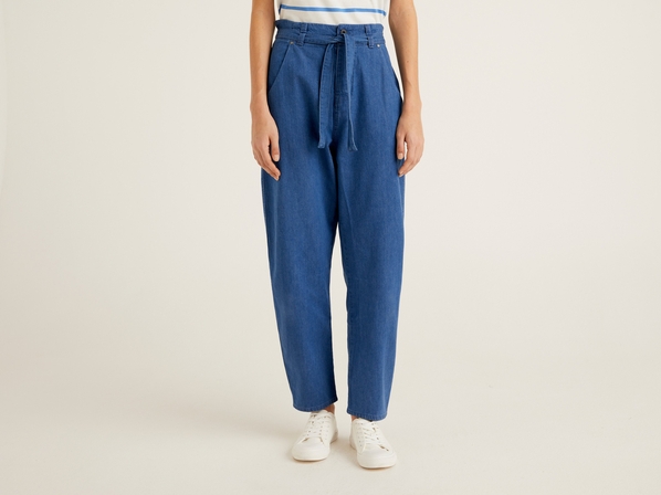 United colors of Benetton Джинсы из смесового льна Benetton