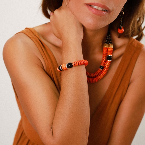 Nature Bijoux Браслет Nature Bijoux, Halmahera, стрейч, с агатом и говлитом, NB22.2-13-42481