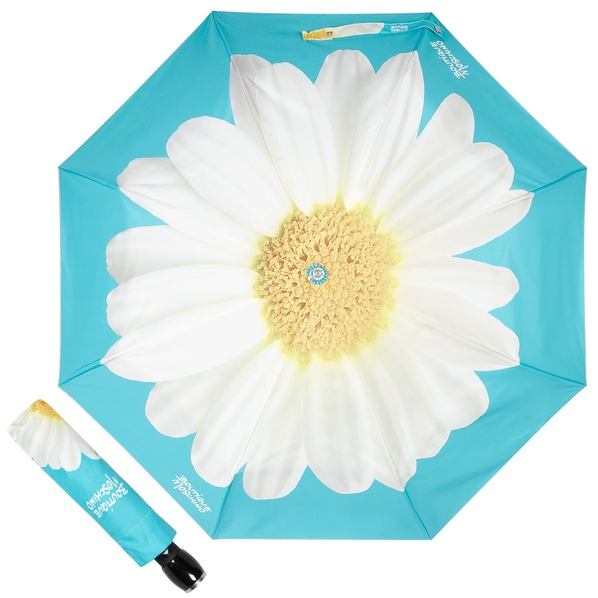 Moschino Зонт складной Moschino 7006-OCP Giant Daisy Lightblue