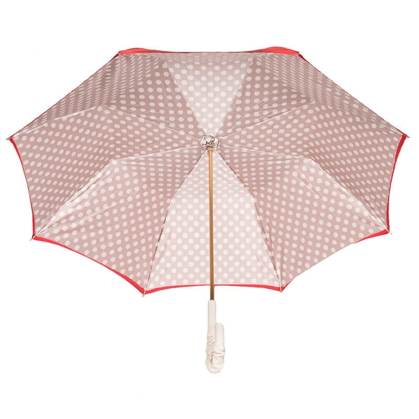 Pasotti Зонт-трость Pasotti Rosso Pois Ivory Pelle