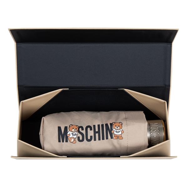 Moschino Зонт складной Moschino 8550-superminiD Logo with bears Dark beige+Box teddy