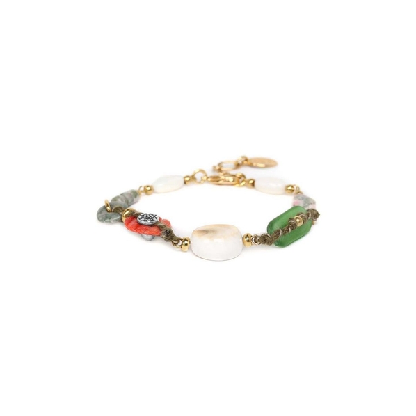 Nature Bijoux Браслет Nature Bijoux, Cap Ferret, стекло,перламутр,яшма,гребешок,ракушка, NB23.1-13-42722