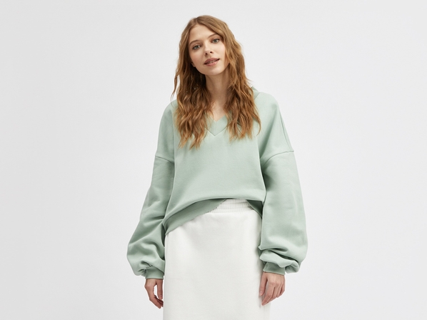 United colors of Benetton Толстовка с V-образным вырезом и объемными рукавами Benetton