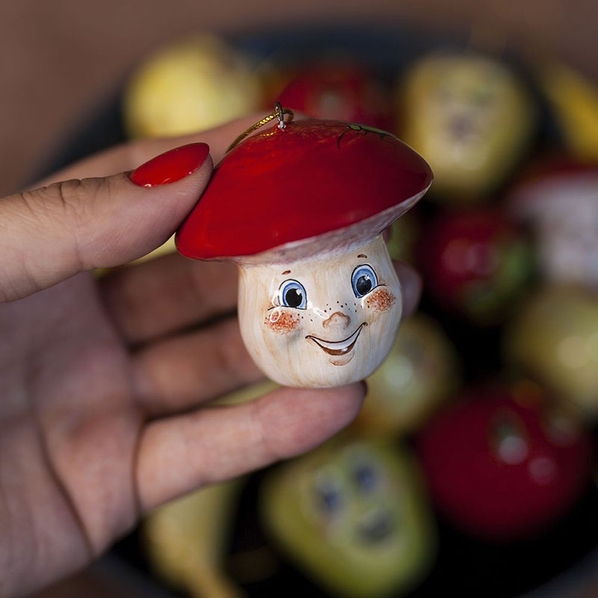 Ярославская Керамическая Мануфактура Елочная игрушка Ярославская Керамическая Мануфактура Фрукты и овощи. Гриб