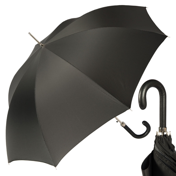 Pasotti Зонт-трость Pasotti Classic Pelle StripesS Black