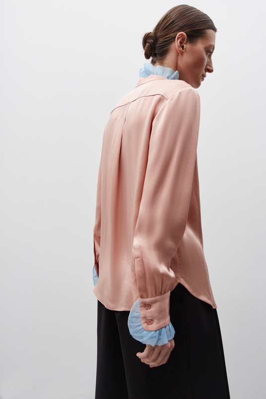 FASHION REBELS Розовая блуза с органзой