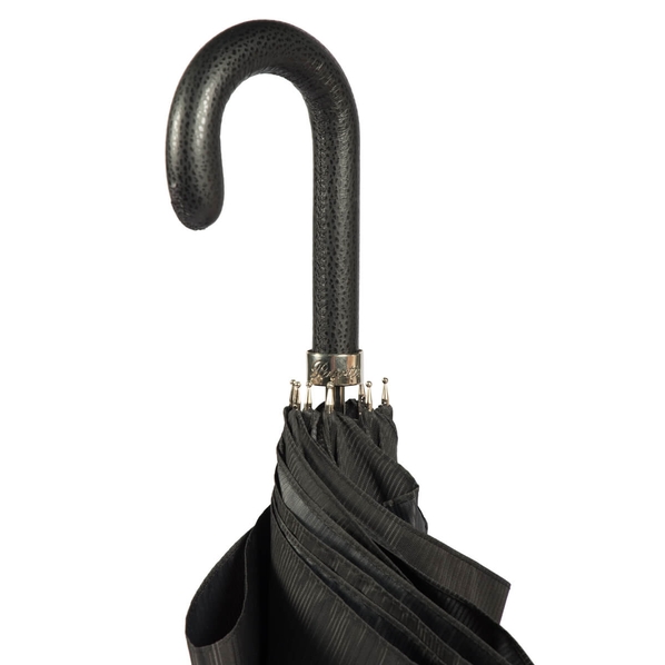 Pasotti Зонт-трость Pasotti Classic Pelle StripesS Black