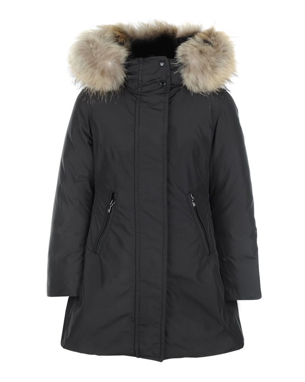 Moncler пух 4934925 57244 999 Z18P Пальто Moncler пух с кап, с/м, не стеган, тон.черн.пояс 62-1