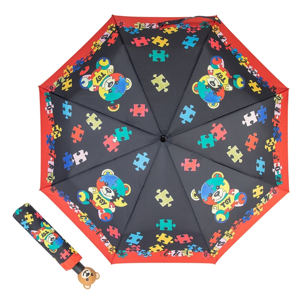 Moschino Зонт складной Moschino 8057-OCA Puzzle bears Black