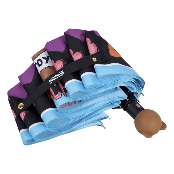 Moschino Зонт складной Moschino 8587-OCA Hearts and Bear Black