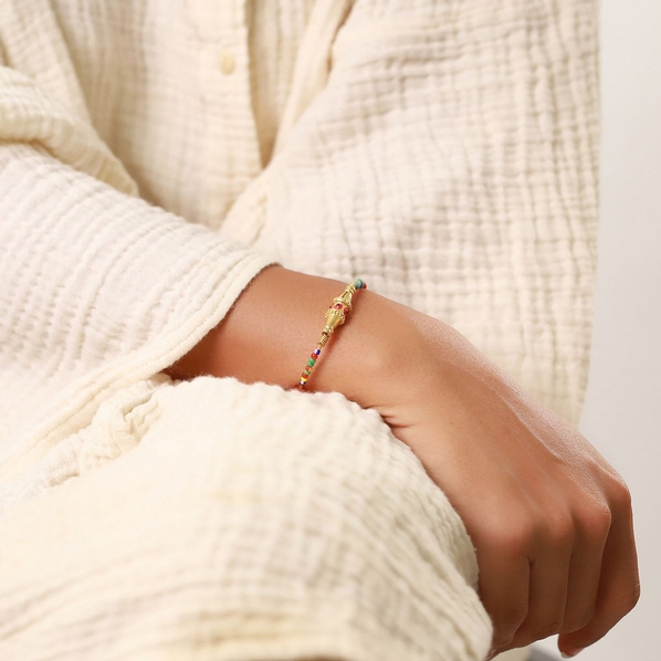 Nature Bijoux Браслет Nature Bijoux, Raksha, хрусталь,сердолик,цветной бисер,эмаль, NB22.1-13-42185