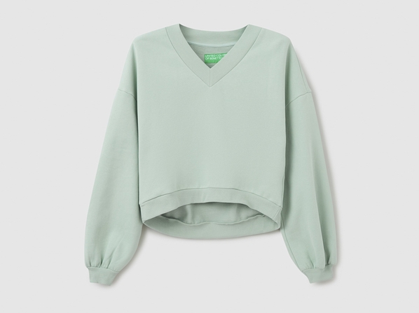 United colors of Benetton Толстовка с V-образным вырезом и объемными рукавами Benetton