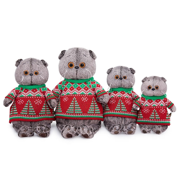 BUDI BASA collection Мягкая игрушка BUDI BASA collection Басик в свитере с елками