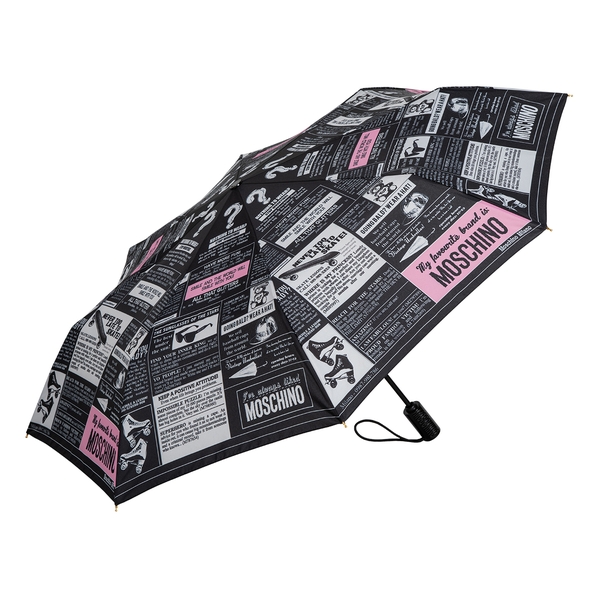 Moschino Зонт складной Moschino 8998-OCA Newspaper Black