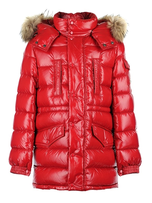 Moncler пух 4232125 68950 438 Z18P Куртка Moncler пух с кап, с/м, карманы, удлинен., база, глянец, енот 62-3