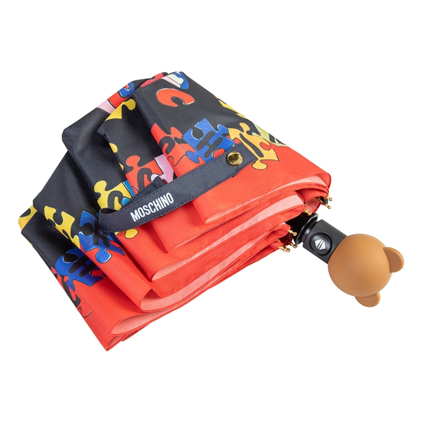 Moschino Зонт складной Moschino 8057-OCA Puzzle bears Black