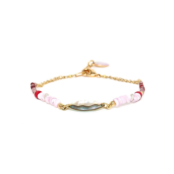 Nature Bijoux Браслет Nature Bijoux, Nenuphar, ракушка,амазонит,галиотис,говлит, NB23.1-13-42775