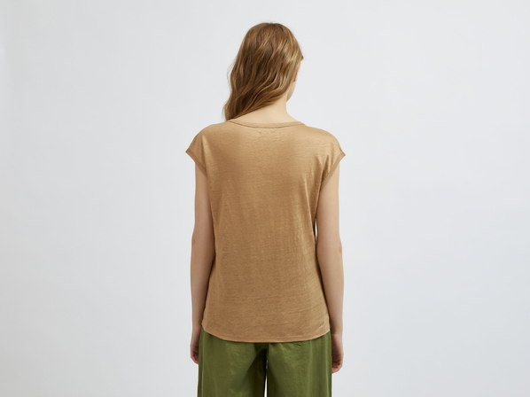 United colors of Benetton Футболка с коротким рукавом из 100% льна Benetton