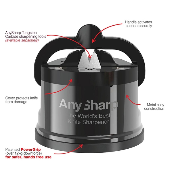 AnySharp Точилка для ножей AnySharp PRO металлический корпус, цвет вольфрам