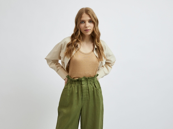 United colors of Benetton Футболка с коротким рукавом из 100% льна Benetton