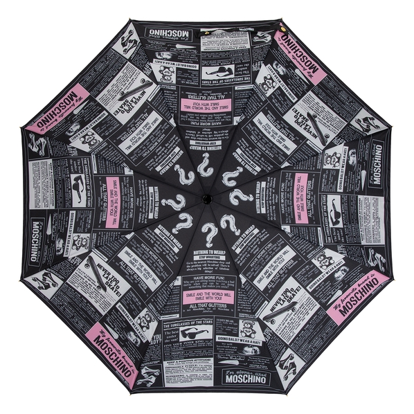 Moschino Зонт складной Moschino 8998-OCA Newspaper Black