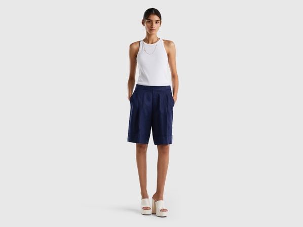 United colors of Benetton Бермуды из 100% льна Benetton