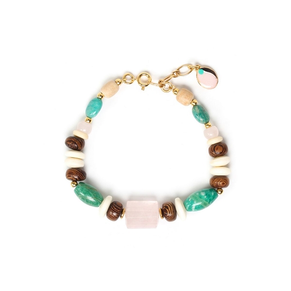 Nature Bijoux Браслет Nature Bijoux, Mestisa, амазонит, кость, роблес, раковина, кварц, NB22.2-13-42384