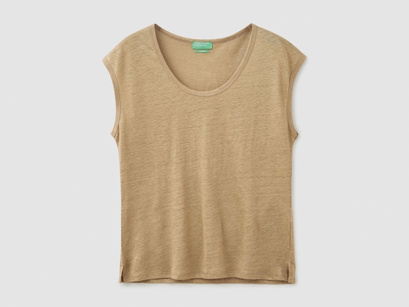 United colors of Benetton Футболка с коротким рукавом из 100% льна Benetton
