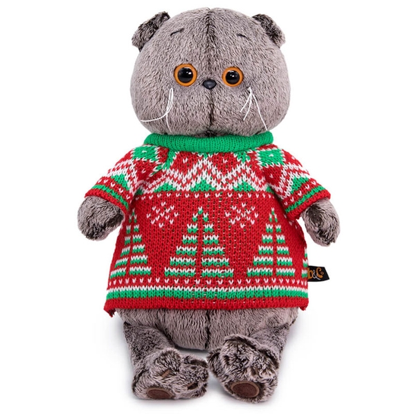 BUDI BASA collection Мягкая игрушка BUDI BASA collection Басик в свитере с елками
